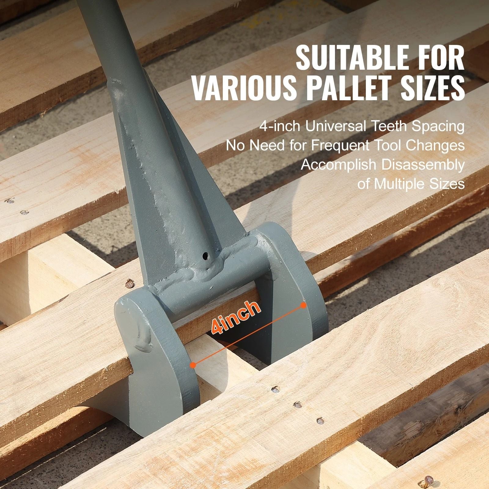 HeavyDuty Pallet Buster Tool  50Inch Handle Deck Wrecker Pry Bar For 2000 Lbs Pallets  Demolition W 8