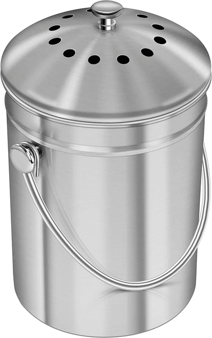 Compost Bin With Lid Includes Spare Charcoal Filter Utopia Kitchen Countertop Compost Pail 6