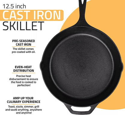 PreSeasoned Cast Iron Skillet By Utopia Kitchen HeavyDuty Multipurpose Frying Pan For Cooking Bakin 5
