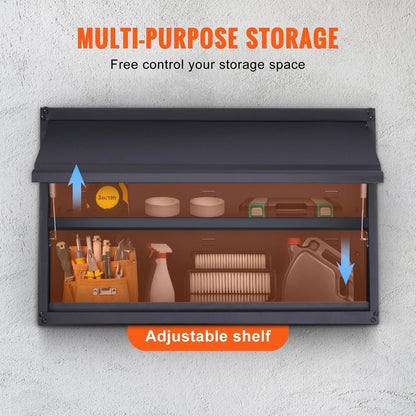 HeavyDuty WallMounted Metal Storage Cabinet  Adjustable Shelf Holds 120lbs Per Shelf 240lbs Total C 8