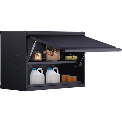 HeavyDuty WallMounted Metal Storage Cabinet  Adjustable Shelf Holds 120lbs Per Shelf 240lbs Total C 9