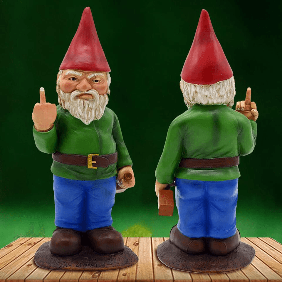 Naughty Garden Gnome Lawn Ornament Funny Middle Finger Gnome For Indoor  Outdoor Garden Decor 2