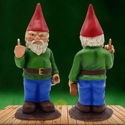 Naughty Garden Gnome Lawn Ornament Funny Middle Finger Gnome For Indoor  Outdoor Garden Decor 2