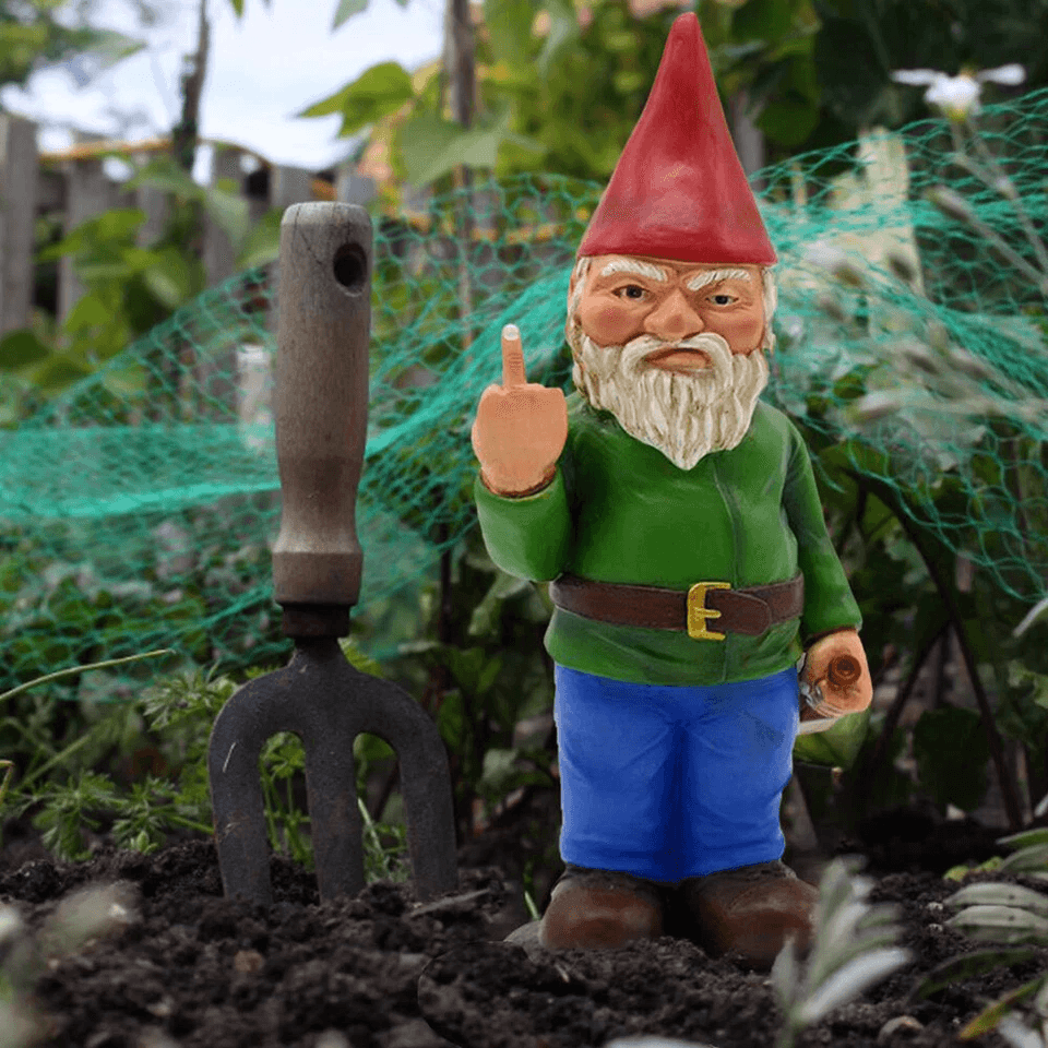 Naughty Garden Gnome Lawn Ornament Funny Middle Finger Gnome For Indoor  Outdoor Garden Decor 1