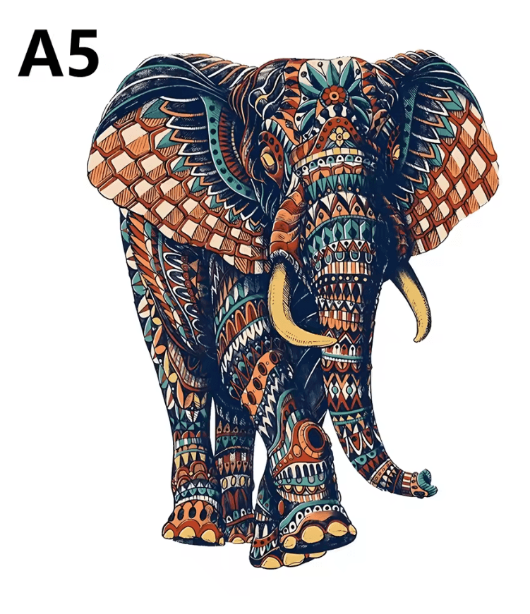 Elephant Wooden Puzzle For Adults  Irregular Animal Shape Brain Teaser And Stress Relief Gift 3