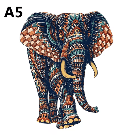 Elephant Wooden Puzzle For Adults  Irregular Animal Shape Brain Teaser And Stress Relief Gift 3