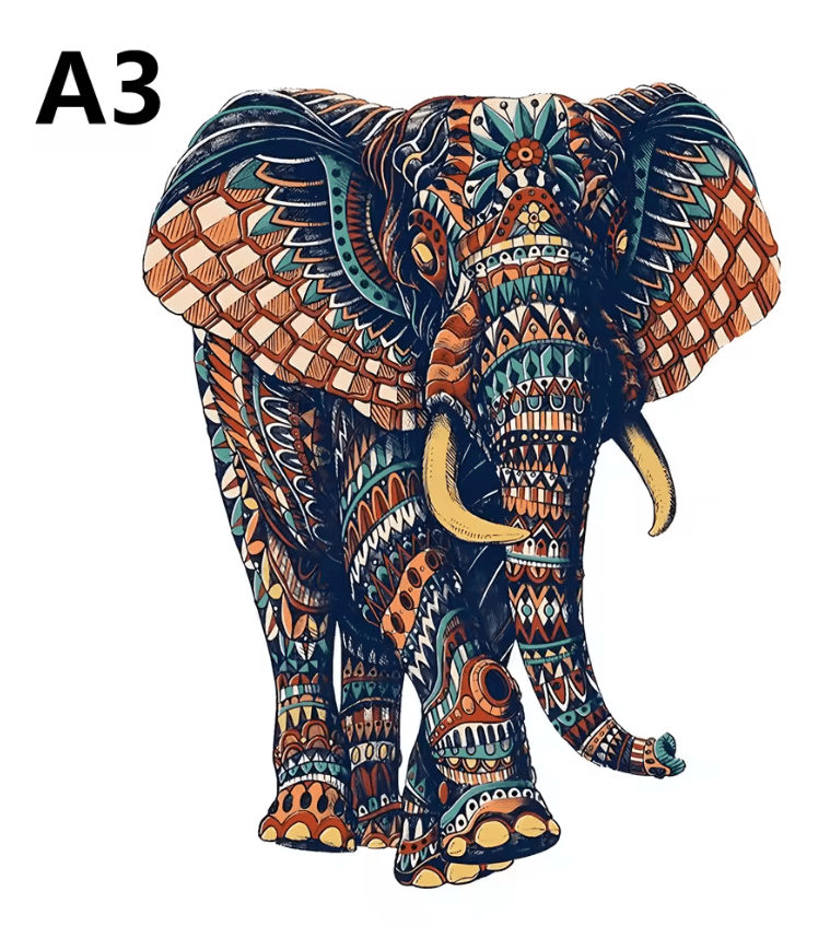 Elephant Wooden Puzzle For Adults  Irregular Animal Shape Brain Teaser And Stress Relief Gift 5