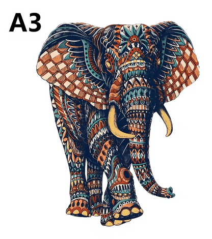 Elephant Wooden Puzzle For Adults  Irregular Animal Shape Brain Teaser And Stress Relief Gift 5