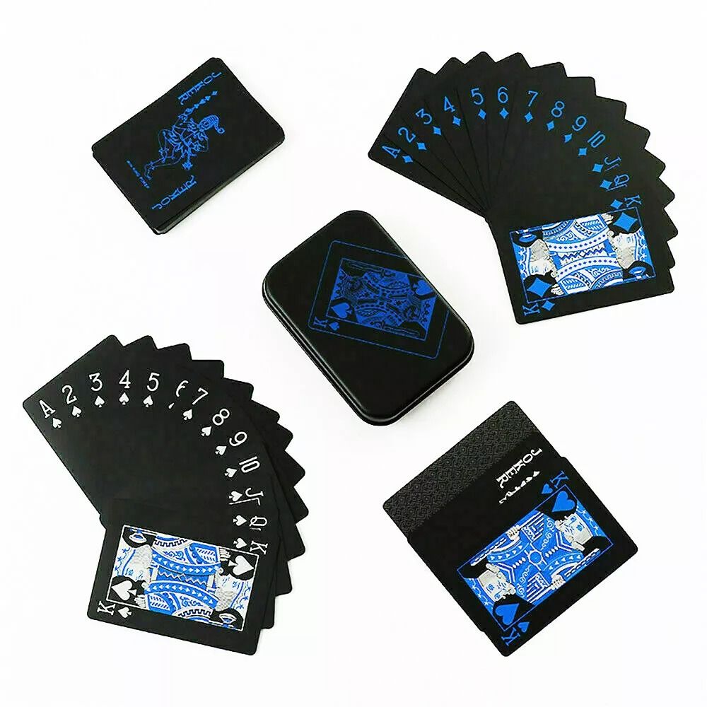 Premium Black PVC Poker Cards – Waterproof Plastic Magic Playing Cards for Table Games & Gifts