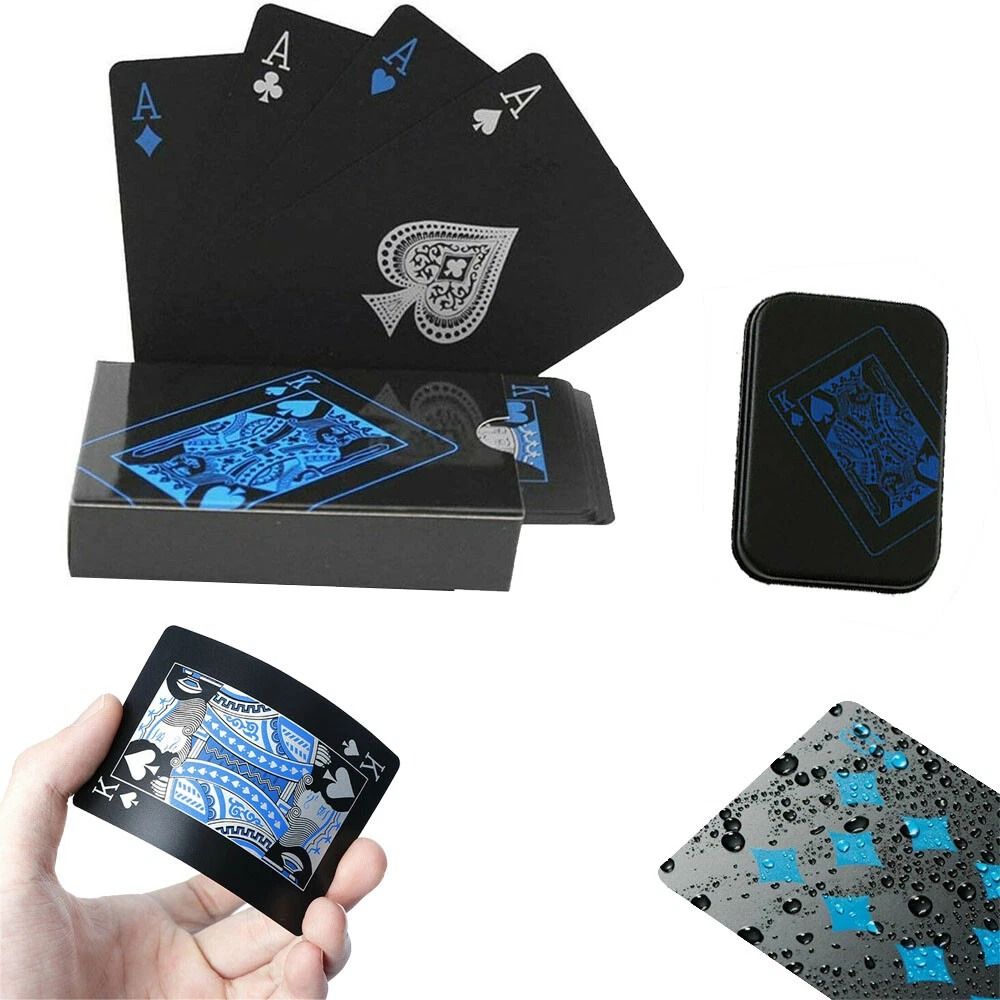 Premium Black PVC Poker Cards  Waterproof Plastic Magic Playing Cards For Table Games  Gifts 4