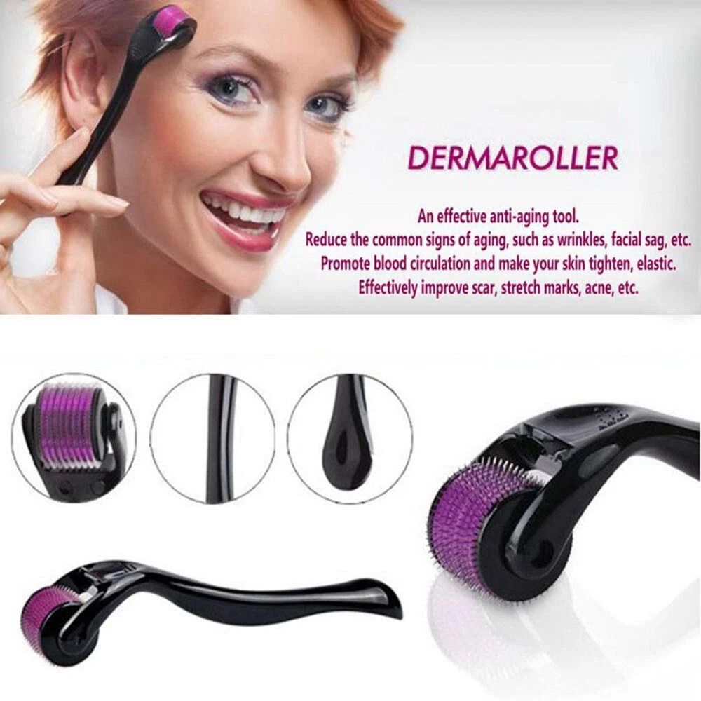 540 Titanium Microneedle Derma Roller For Hair  Beard Regrowth AntiHair Loss Skin Rejuvenation  Col 3