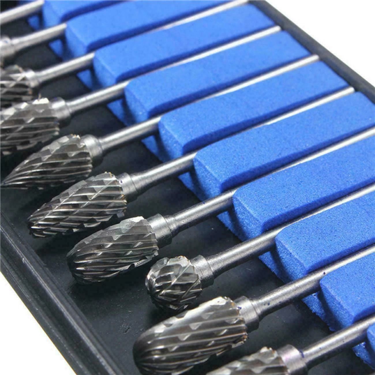 Tungsten Carbide Rotary Burr Set 10pc 18 Shank Drill Bits For Engraving Grinding  Shaping 2