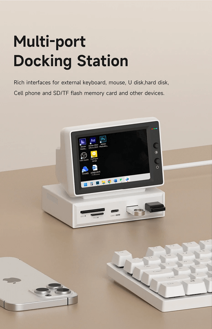 Hagibis Mini Hardware Monitor  RealTime System Display With USBC Hub 1