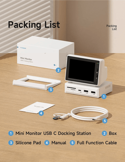 Hagibis Mini Hardware Monitor  RealTime System Display With USBC Hub 4