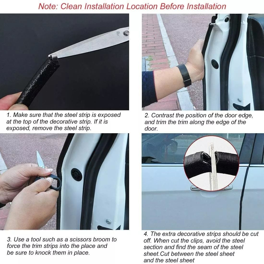 10Ft Car Door Edge Guard  Universal Rubber Moulding Trim  Scratch Protector Seal Strip 6
