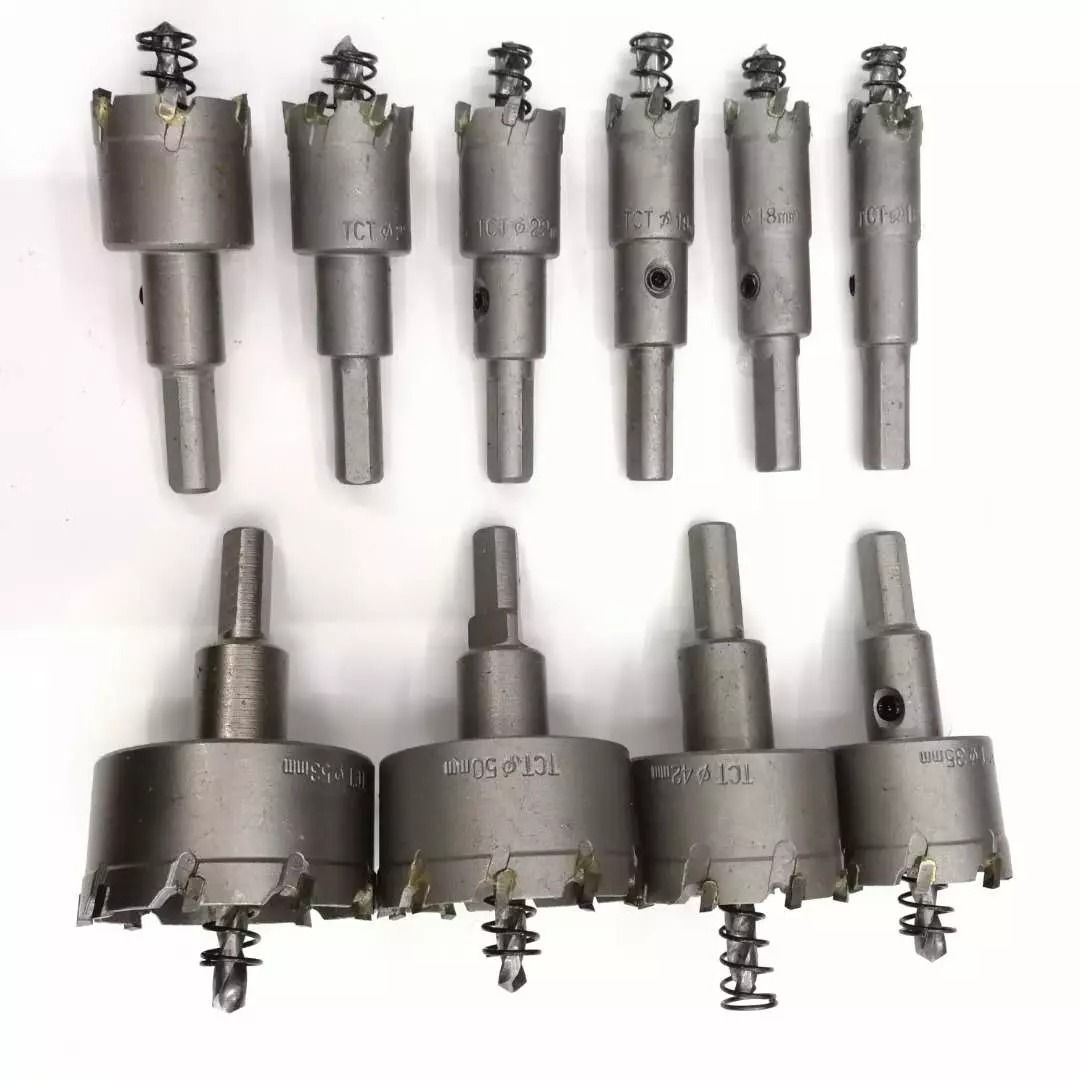 TCT Hole Saw Set 10PC Carbide Tip Drill Bits For Cutting Steel Metal  Hard Alloys 4