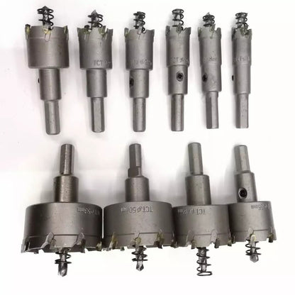 TCT Hole Saw Set 10PC Carbide Tip Drill Bits For Cutting Steel Metal  Hard Alloys 4