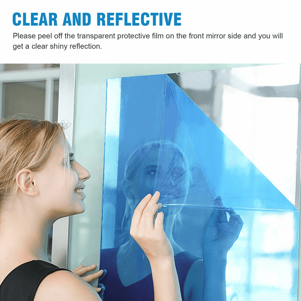 Self Adhesive Mirror Reflective Wall Sticker Film Bendable PET Kitchen  Home Decor 3