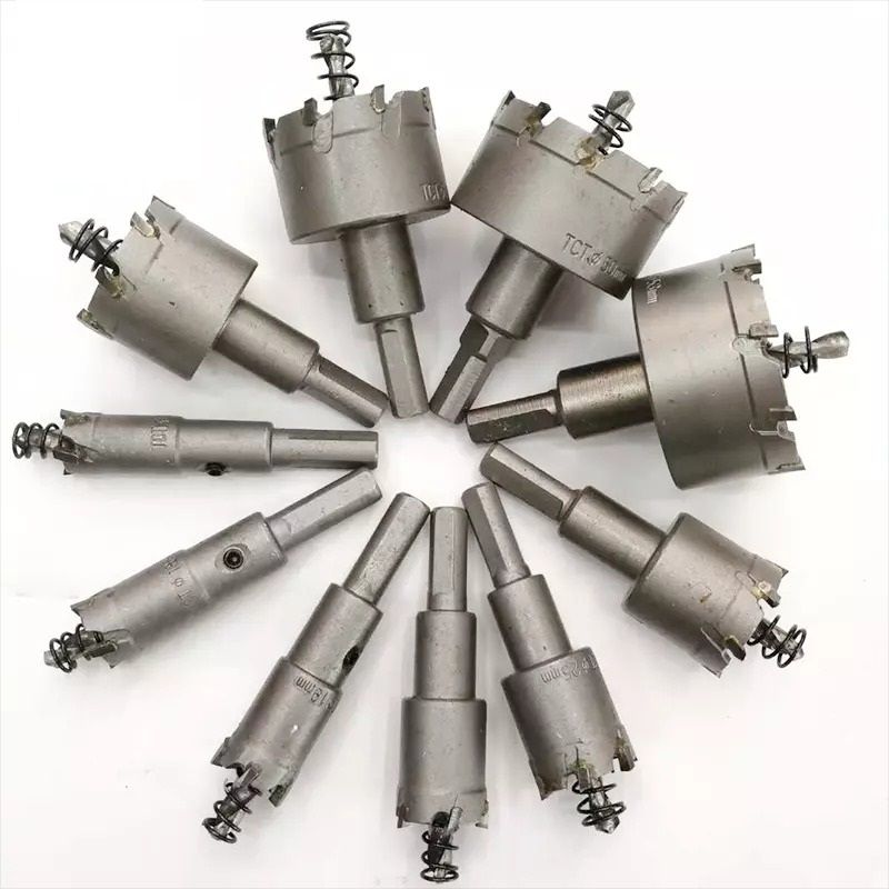 TCT Hole Saw Set 10PC Carbide Tip Drill Bits For Cutting Steel Metal  Hard Alloys 1