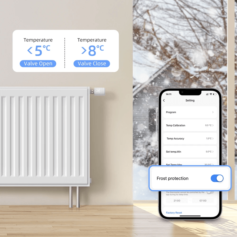 AVATTO Tuya Smart Radiator Valve  WiFi Thermostatic TRV Temperature Controller With Alexa And Googl 3