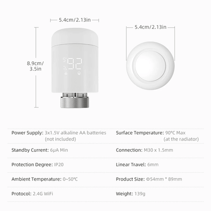 AVATTO Tuya Smart Radiator Valve  WiFi Thermostatic TRV Temperature Controller With Alexa And Googl 5