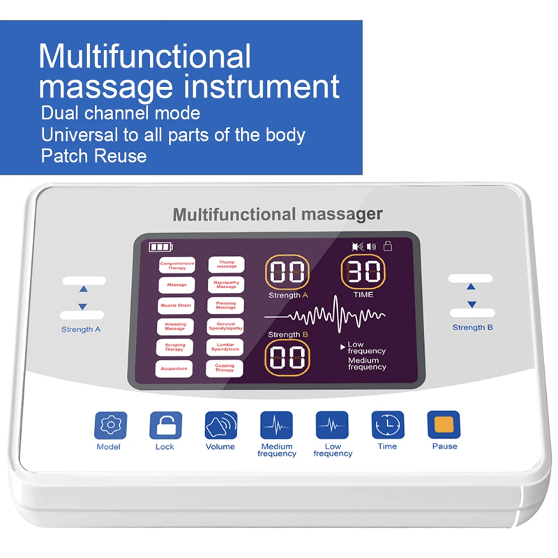 12-Mode TENS and EMS Pulse Massager – Electronic Muscle Stimulator for Pain Relief and Recovery