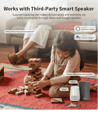 Tuya Smart WiFi Temperature And Humidity Sensor  Indoor Hygrometer Monitor With Alexa And Google Ho 3