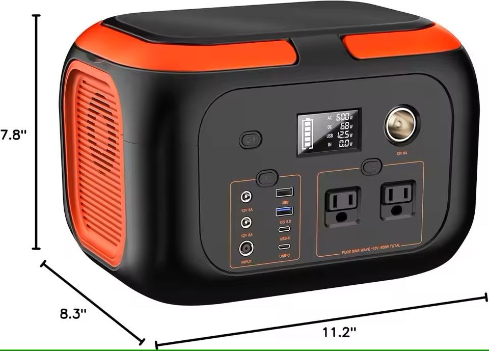Portable Power Station With AC Outlets  200W  300W  600W Solar Generator For Camping And Home Backu 1