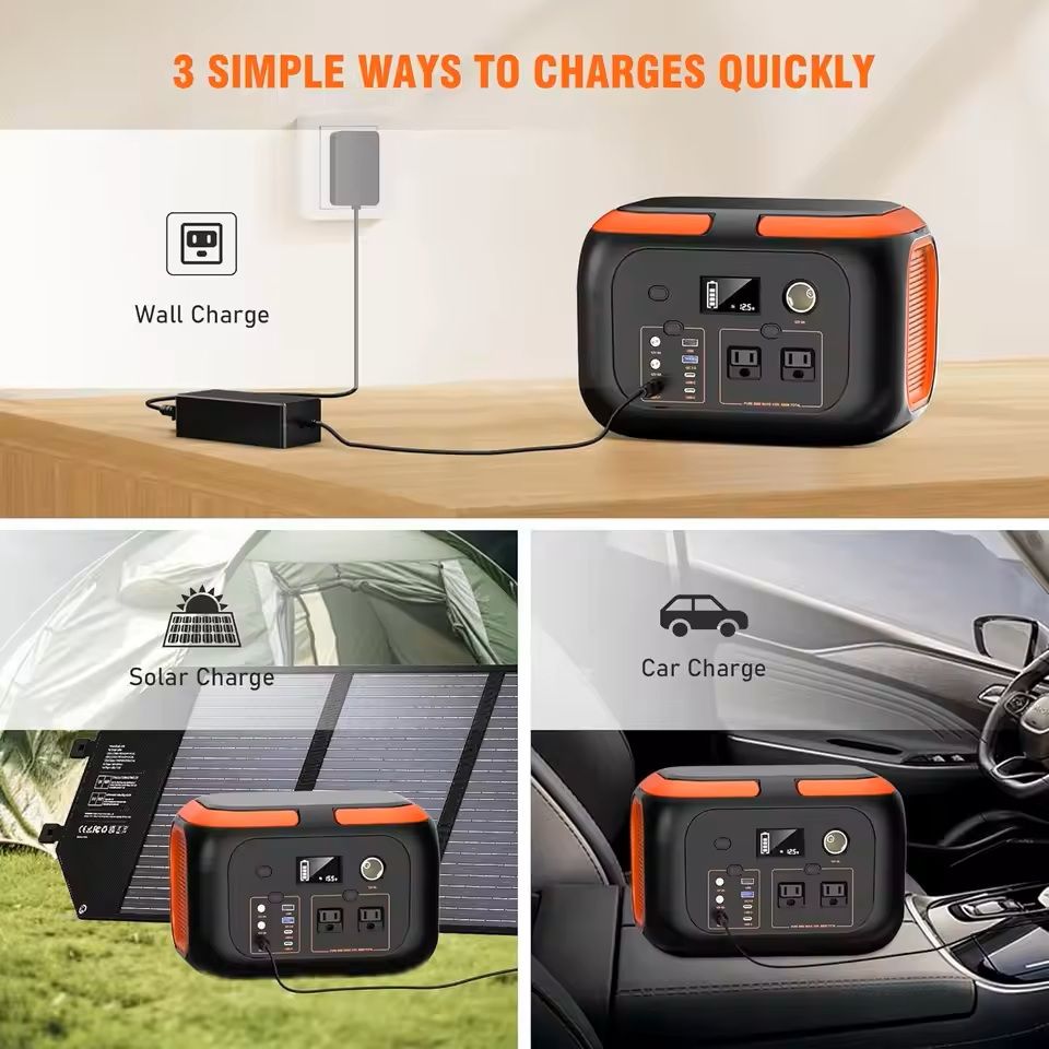 Portable Power Station with AC Outlets – 200W / 300W / 600W Solar Generator for Camping and Home Backup