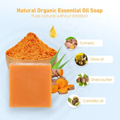 Turmeric Soap Bar for Whitening Brightening Skin Natural Acne Blemish Corrector, Dark Spot Remover with Turmeric Cream