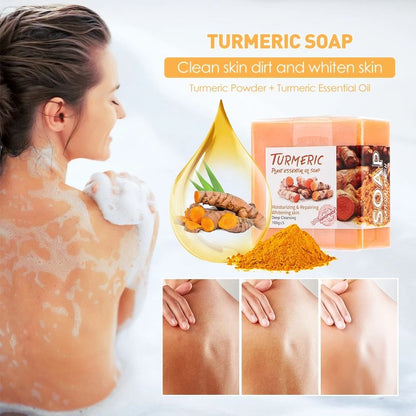 Turmeric Soap Bar For Whitening Brightening Skin Natural Acne Blemish Corrector Dark Spot Remover W 2