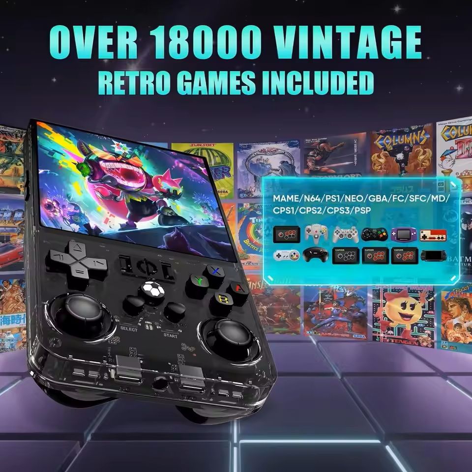 4-Inch Retro Handheld Gaming Console with IPS Screen and Linux System
