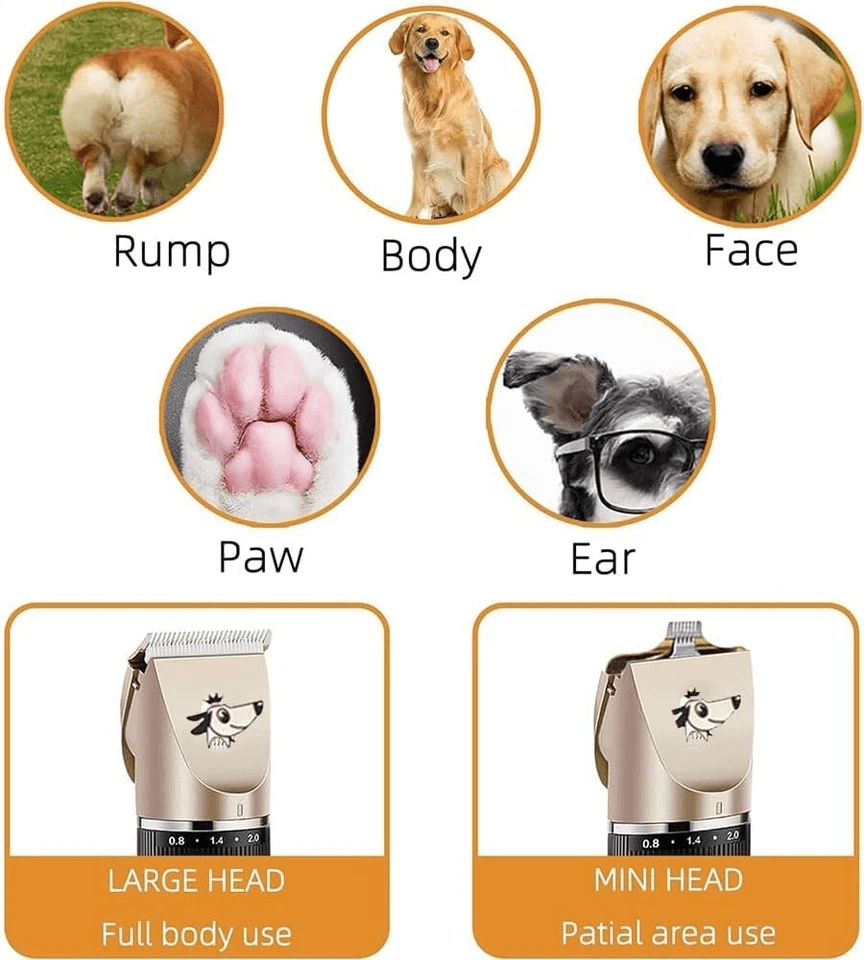 Dog Cat Pet Grooming Kit Rechargeable Cordless Electric Hair Clipper Trimmer Set With Dual Blades L 2