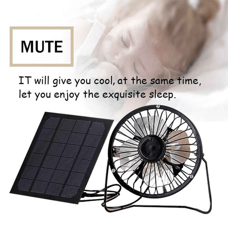 Portable Solar Mini Ventilator Fan USB Powered Waterproof Fan For Greenhouse Dog Chicken House  Out 5