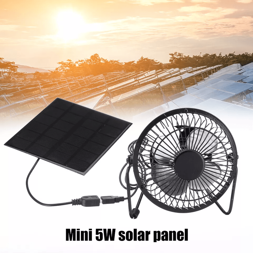 Portable Solar Mini Ventilator Fan USB Powered Waterproof Fan For Greenhouse Dog Chicken House  Out 2