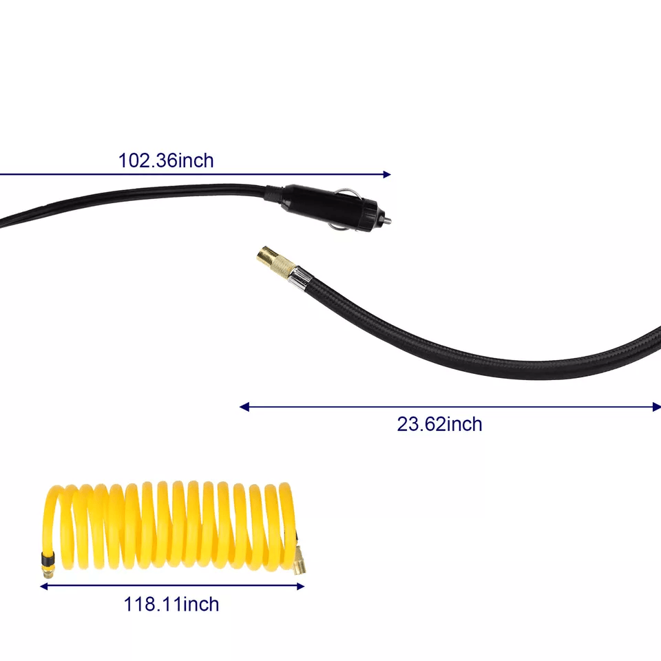 Heavy Duty Portable Air Compressor Car Tire Inflator Electric Auto Pump For Fast Tire Inflation  Em 10