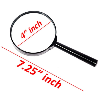 Premium 3X Magnifier 4 Inch Real Glass Handheld Magnifying Glass For Seniors  Hobbyists 3