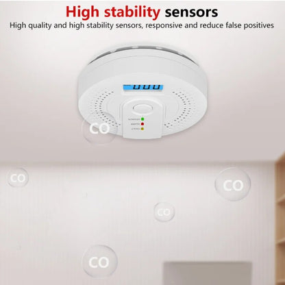 Digital CO Alarm Detector,Independent Carbon Monoxide Sensor with Loud 85dB Alarm & Flash Warning, Safety standards