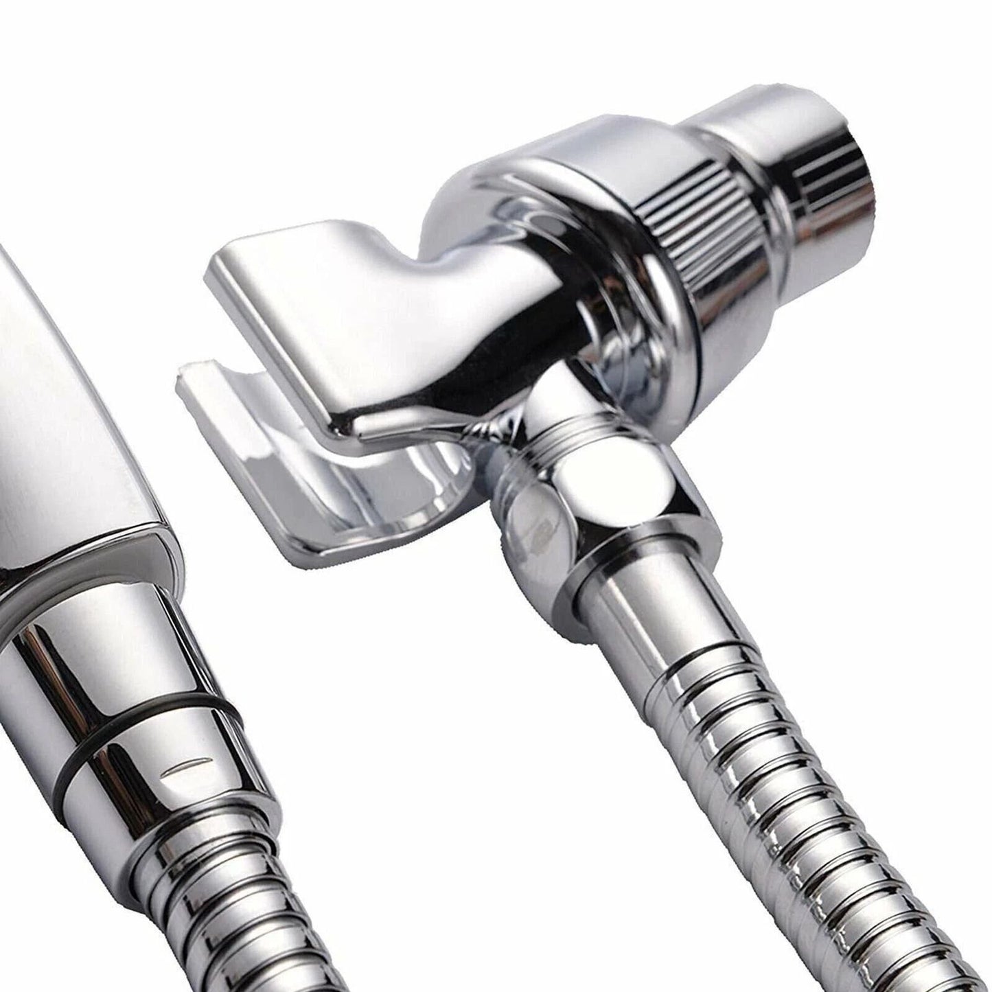 Universal Shower Head Holder  Adjustable Arm Mounted Bracket With ScrewOn Design Silver Finish 2
