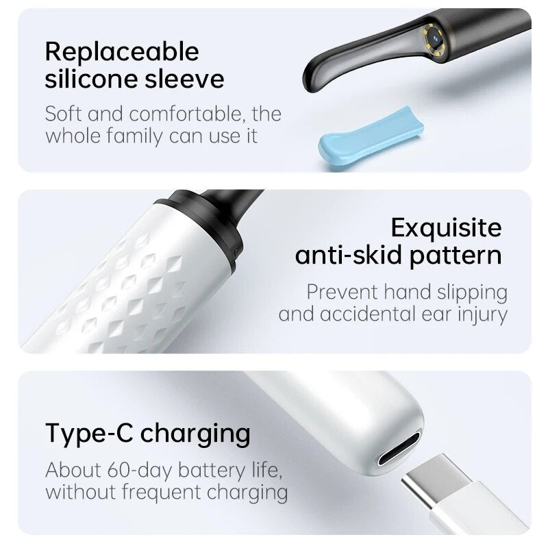 WIFI Visual Ear Cleaner Otoscope Camera 500W HD Earpick With 6 LED Lights  40mm Mini Ear Wax Remova 1