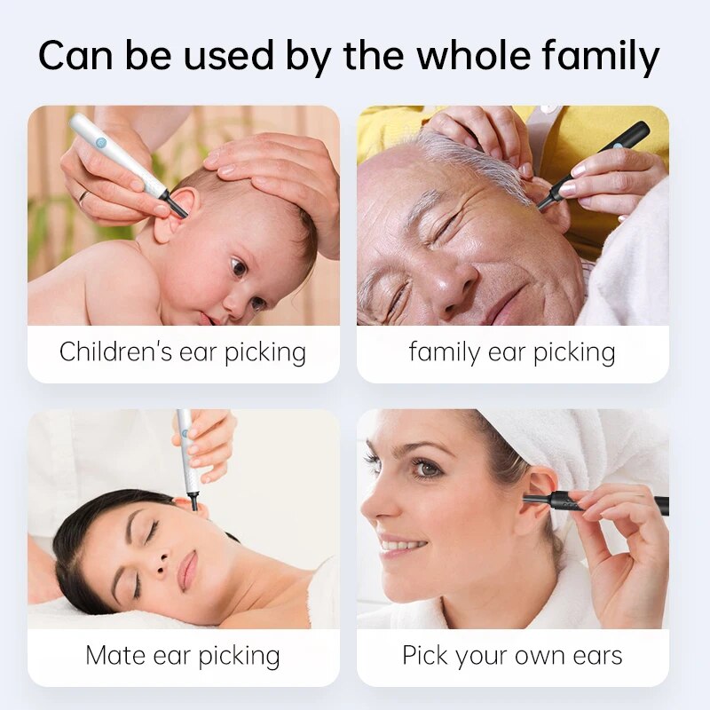 WIFI Visual Ear Cleaner Otoscope Camera 500W HD Earpick With 6 LED Lights  40mm Mini Ear Wax Remova 3