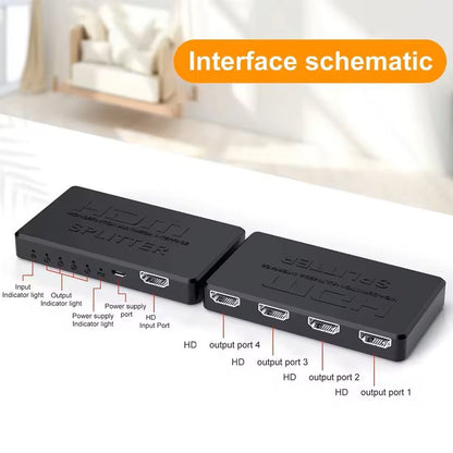 1In 4Out 4K HDMI Splitter With Audio Sync For TV Monitor Laptop And Game Console 6