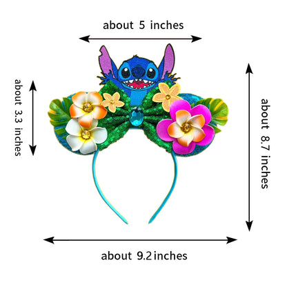 New Style Mickey Minnie Ear Headband Sequin Bows for Girls, Adults & Kids – Halloween Party Cosplay Hair Accessories