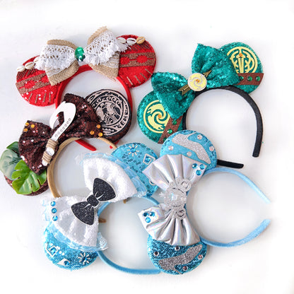 New Style Mickey Minnie Ear Headband Sequin Bows for Girls, Adults & Kids – Halloween Party Cosplay Hair Accessories