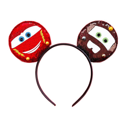 New Style Mickey Minnie Ear Headband Sequin Bows for Girls, Adults & Kids – Halloween Party Cosplay Hair Accessories