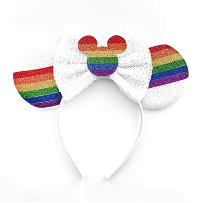 New Style Mickey Minnie Ear Headband Sequin Bows for Girls, Adults & Kids – Halloween Party Cosplay Hair Accessories
