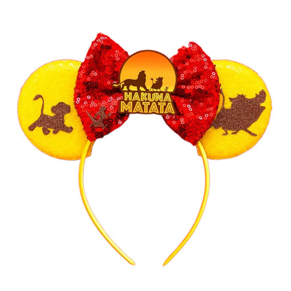 New Style Mickey Minnie Ear Headband Sequin Bows for Girls, Adults & Kids – Halloween Party Cosplay Hair Accessories