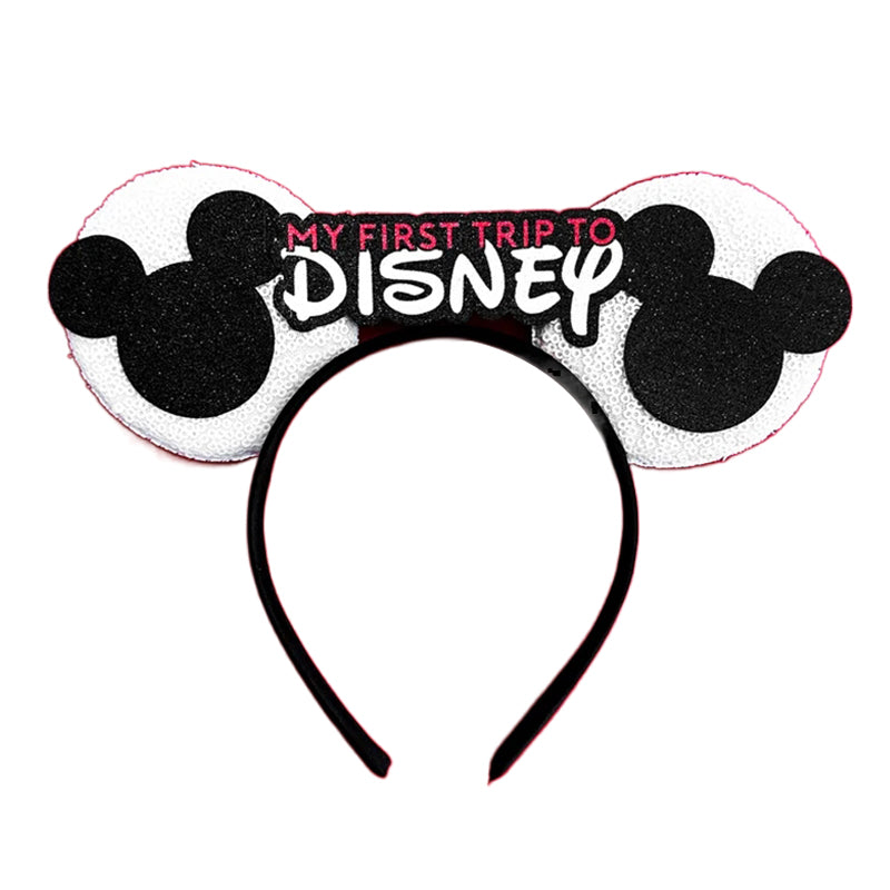 New Style Mickey Minnie Ear Headband Sequin Bows for Girls, Adults & Kids – Halloween Party Cosplay Hair Accessories