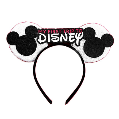 New Style Mickey Minnie Ear Headband Sequin Bows for Girls, Adults & Kids – Halloween Party Cosplay Hair Accessories