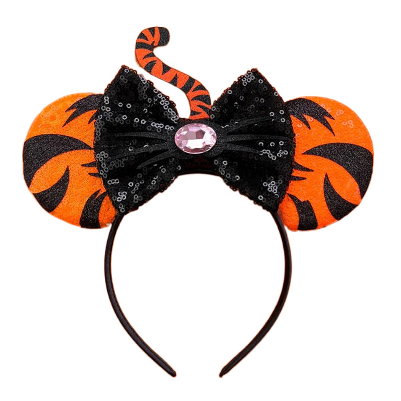 New Style Mickey Minnie Ear Headband Sequin Bows for Girls, Adults & Kids – Halloween Party Cosplay Hair Accessories